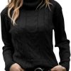 Cicy Bell Womens' Turtleneck Long Sleeve Pullover Cable Knit Sweaters Soft Jumper